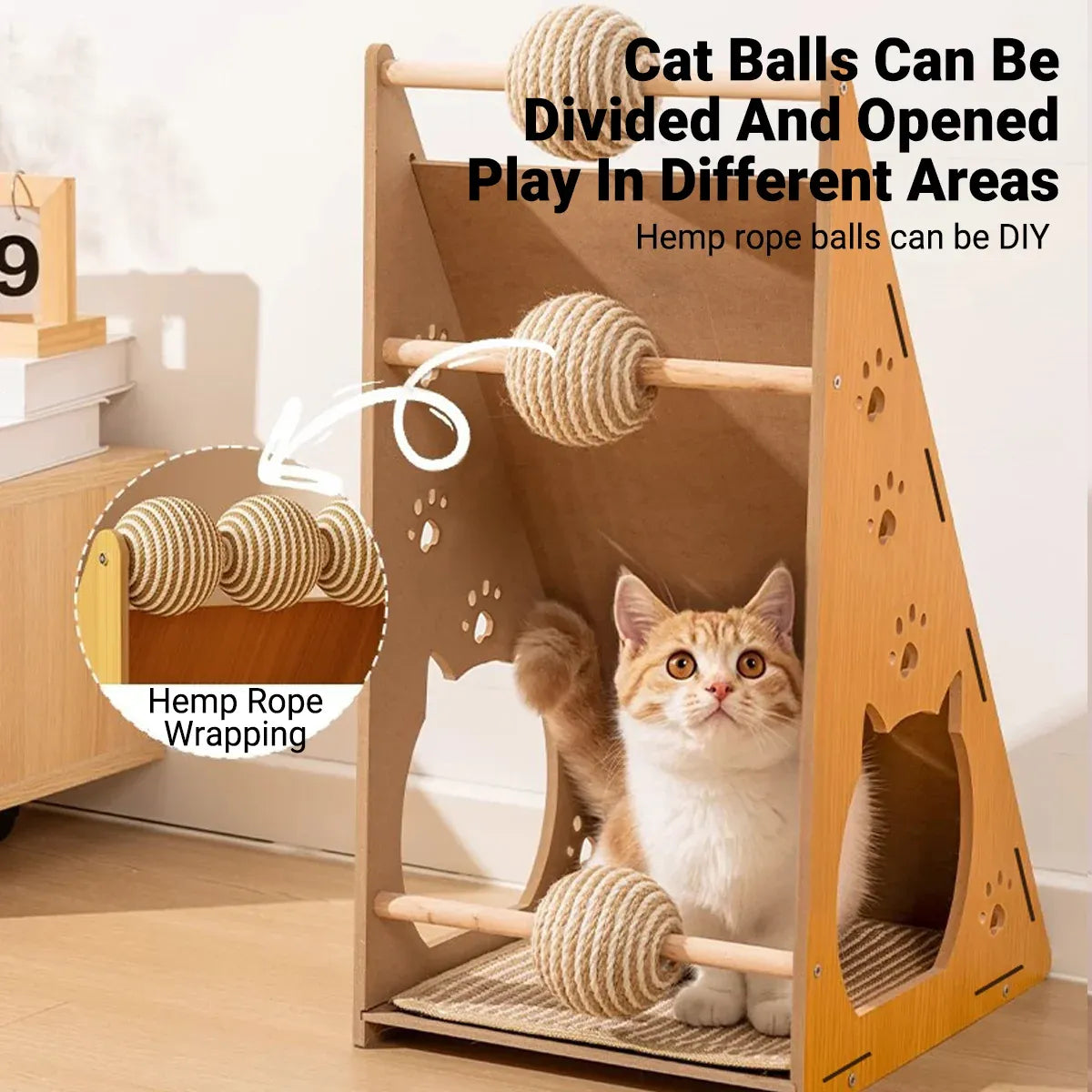 Vertical Wall Mounted Non Shedding Cat Scratcher Corrugated Paper Durable