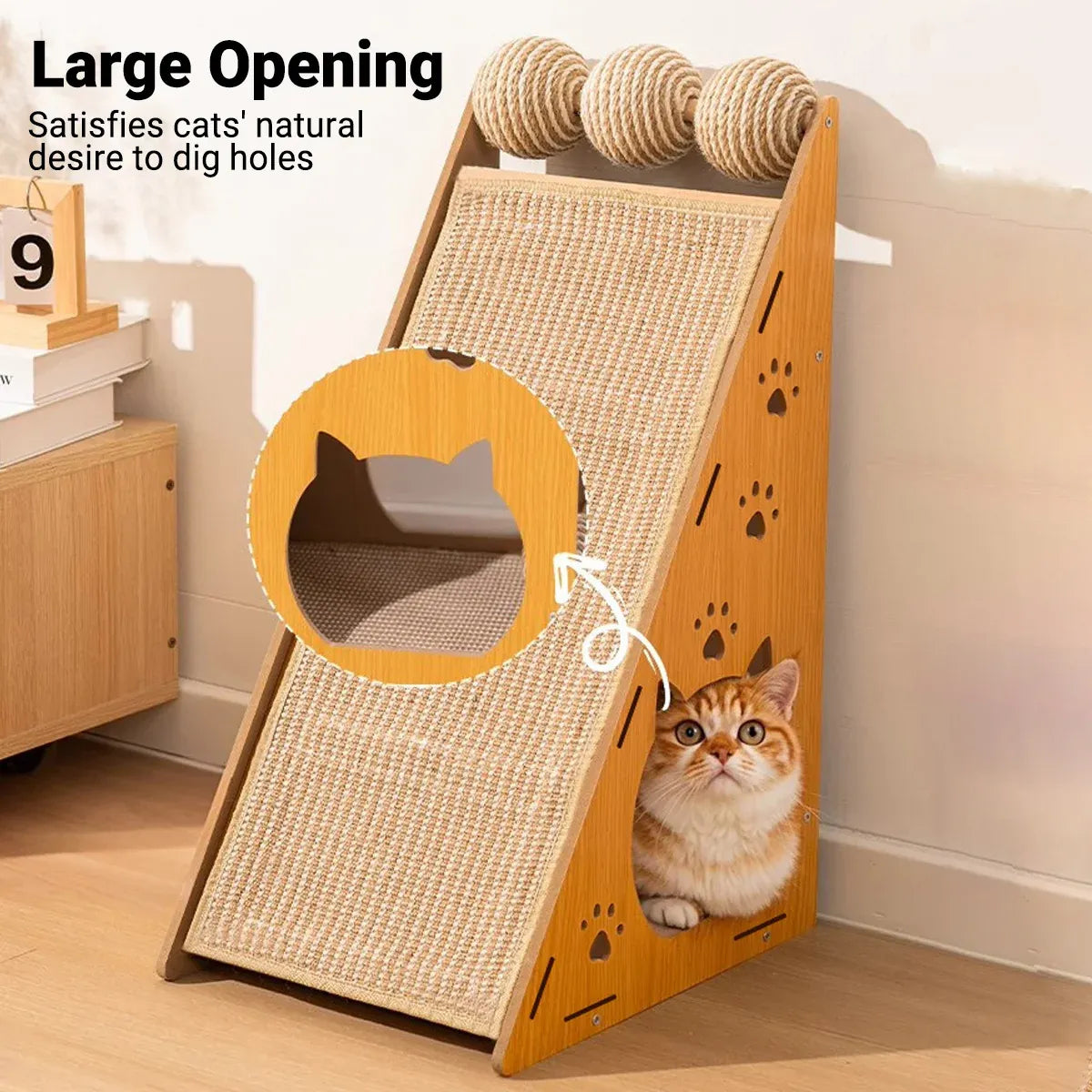 Vertical Wall Mounted Non Shedding Cat Scratcher Corrugated Paper Durable