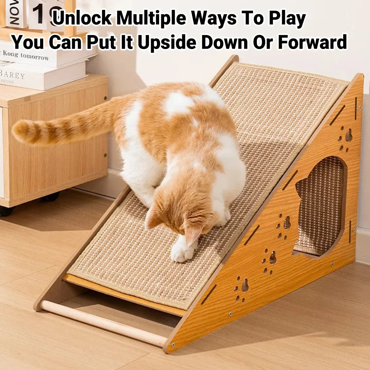 Vertical Wall Mounted Non Shedding Cat Scratcher Corrugated Paper Durable