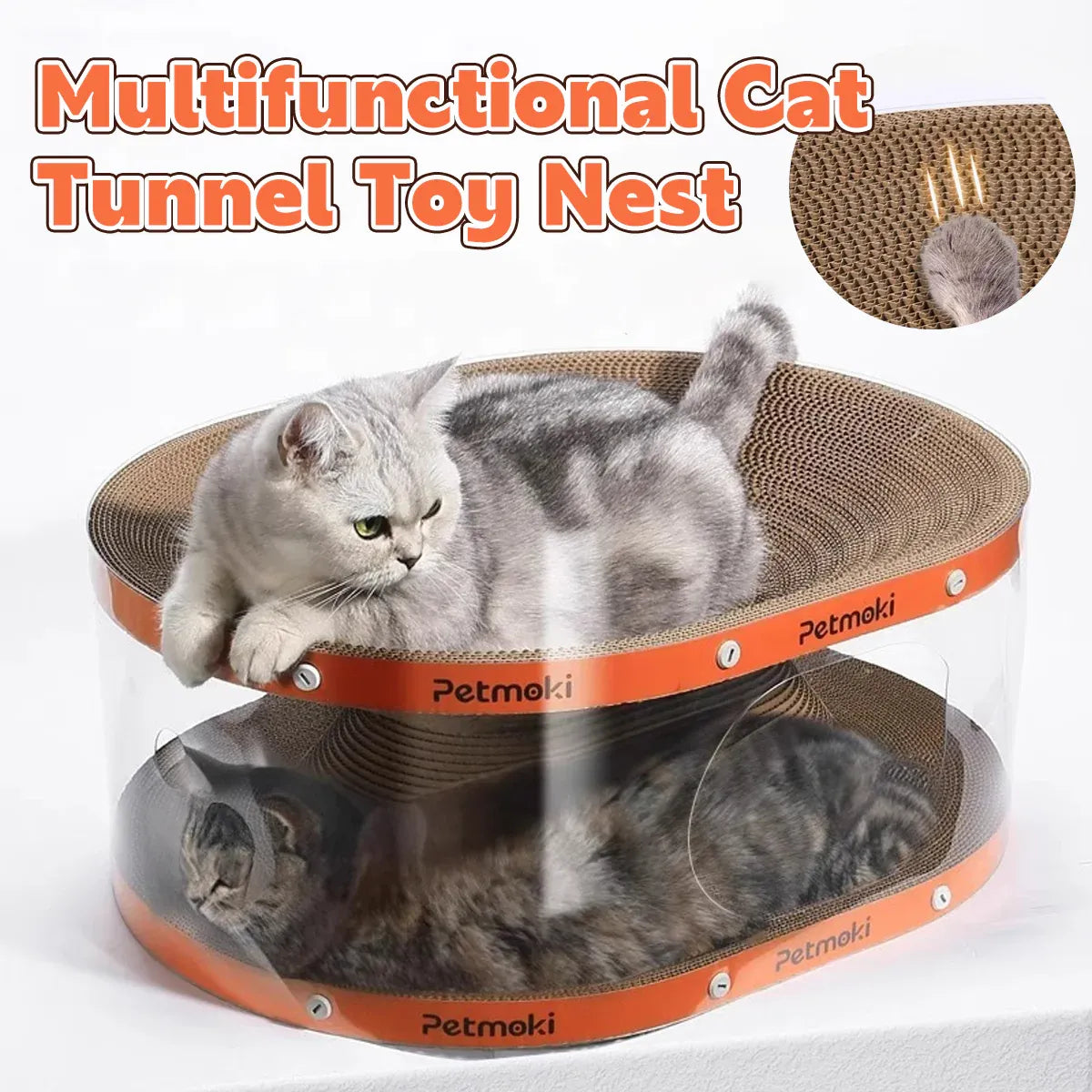 Cat Scratch Board Tunnel Bed Multifunctional Toy Passage For Indoor Rest Play
