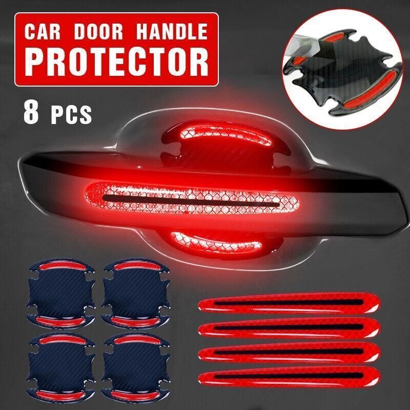 8PCS Car Door Handle Stickers Paint Scratch Protector Clear Film Transparent