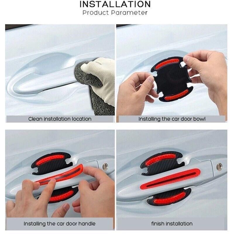 8PCS Car Door Handle Stickers Paint Scratch Protector Clear Film Transparent