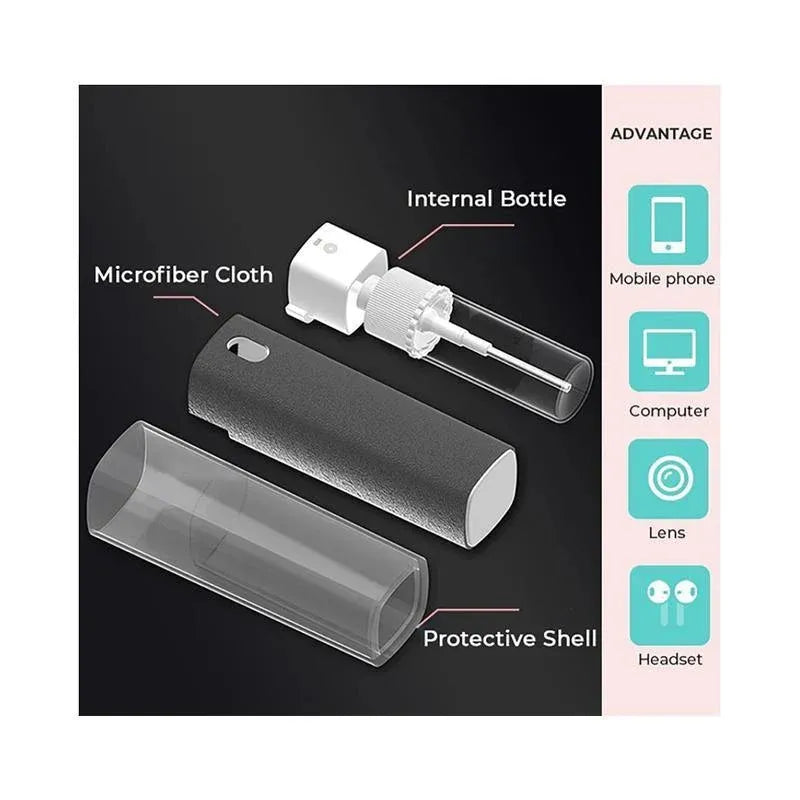 Phone Screen Cleaner Spray Fragrance Computer Screen Dust Removal Tool - Grey-without shell