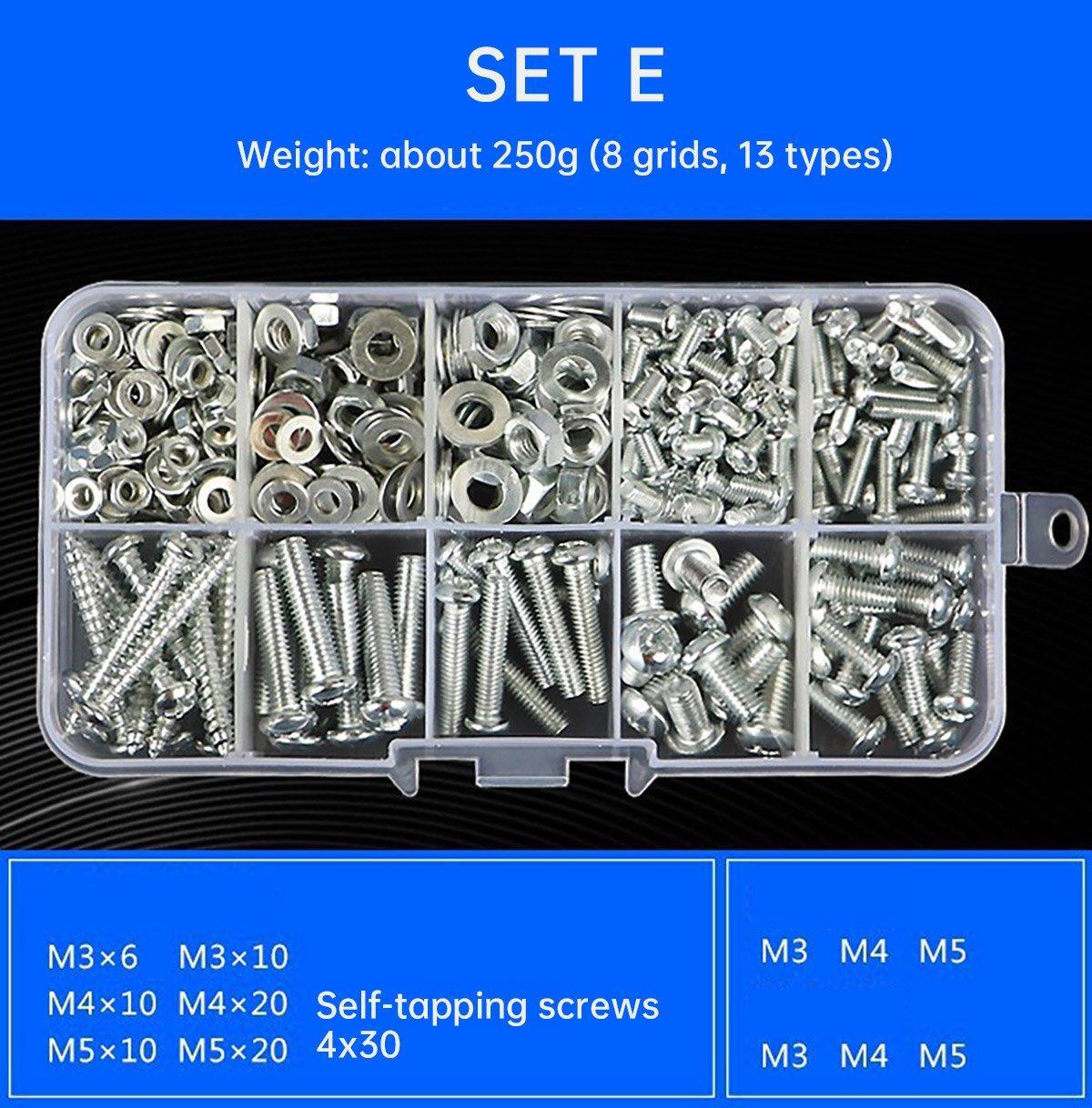 Household Self-tapping Screw Nut Gasket Box Set Multi-purpose Screw Assortment - F