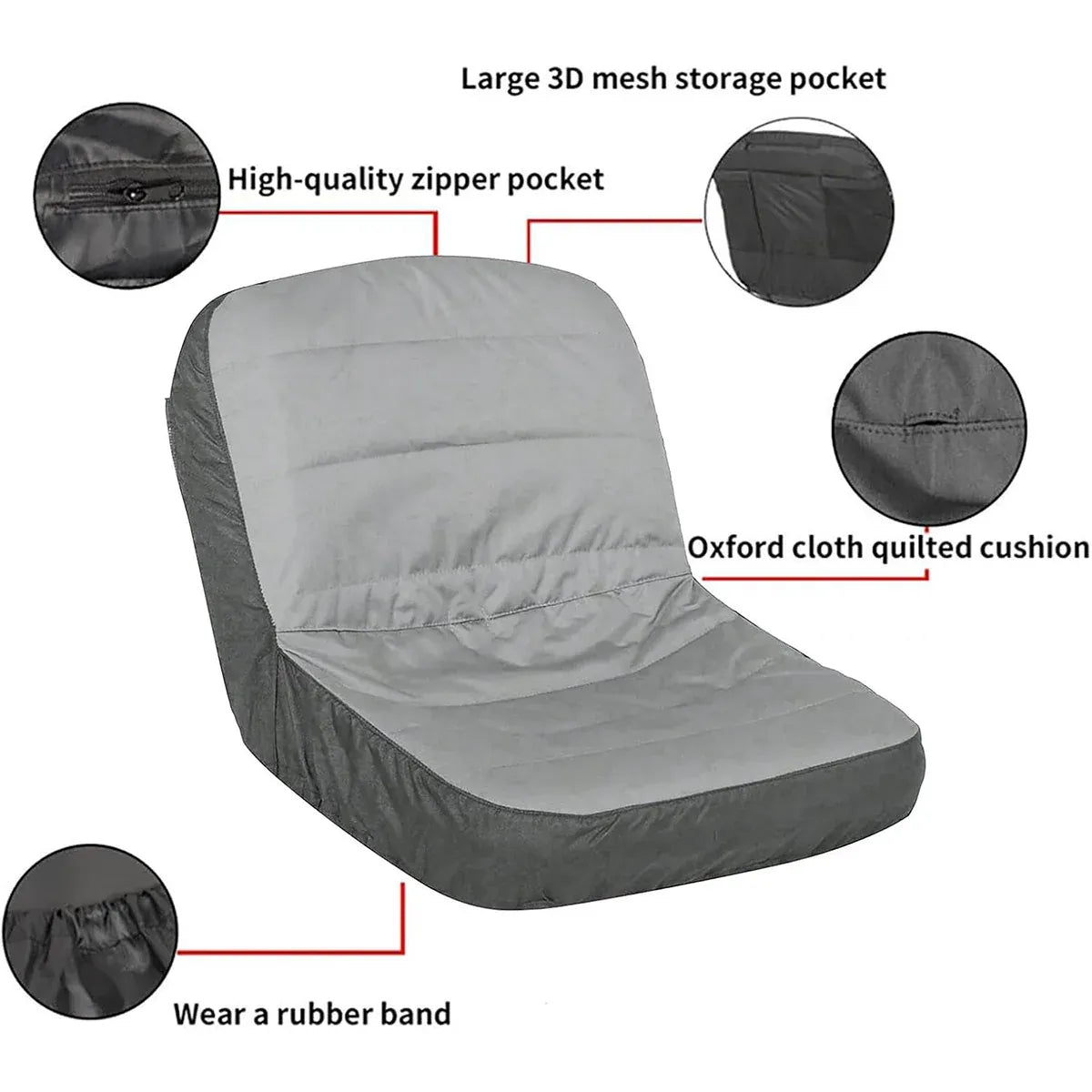 Universal Lawn Mower Tractor Seat Cover Padded Comfort Pad Protector Waterproof