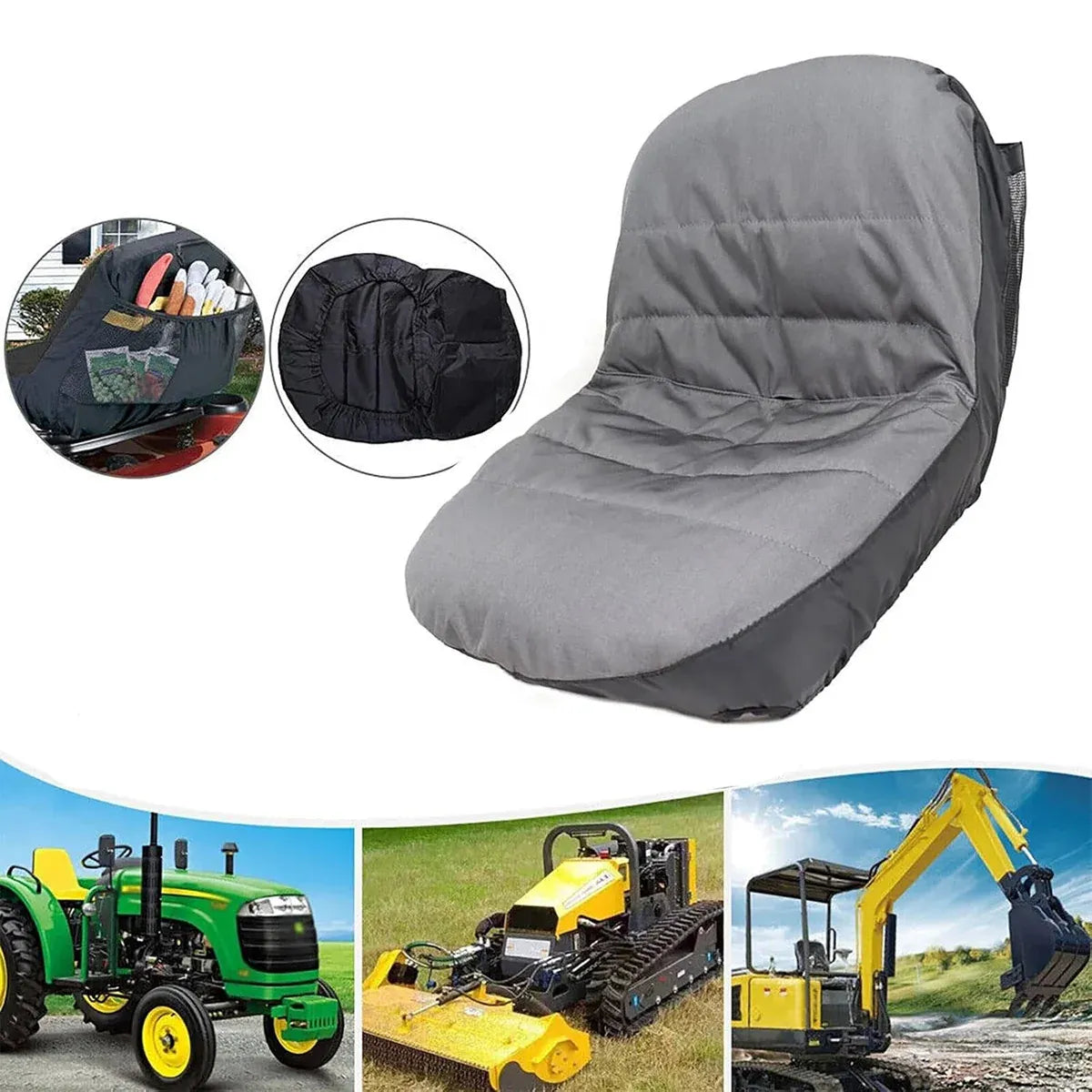 Universal Lawn Mower Tractor Seat Cover Padded Comfort Pad Protector Waterproof