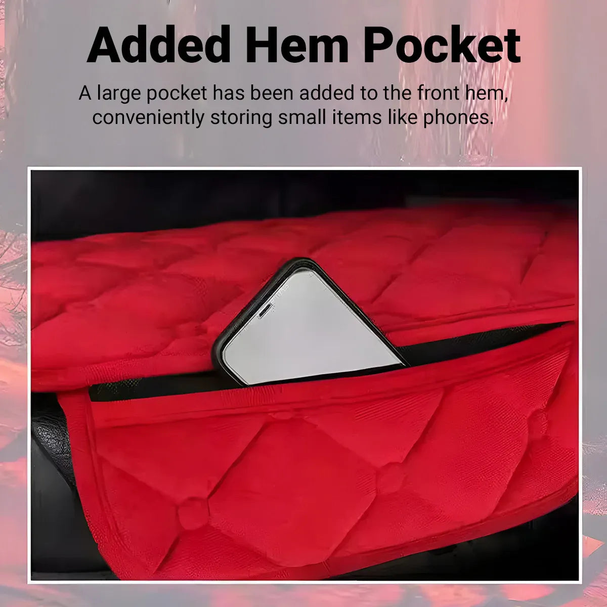 Universal Plush Seat Cushion Set Winter Warm with Backrest for Rear Row - Red