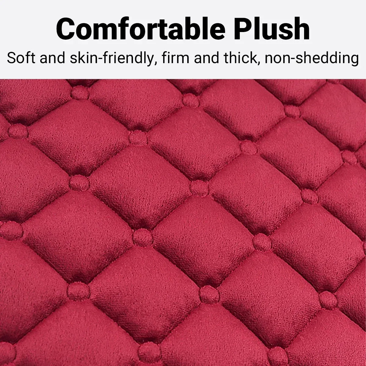 Universal Plush Seat Cushion Set Winter Warm with Backrest for Rear Row - Black