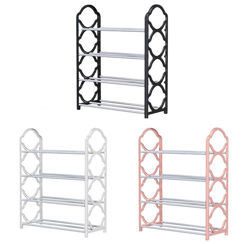 Four Layer Shoe Rack Storage Organizer Multi Tier Shoe Shelf for Entryway Closet - White