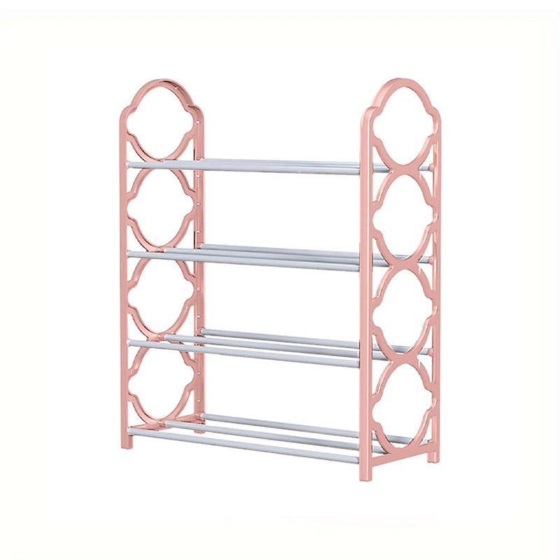 Four Layer Shoe Rack Storage Organizer Multi Tier Shoe Shelf for Entryway Closet - White