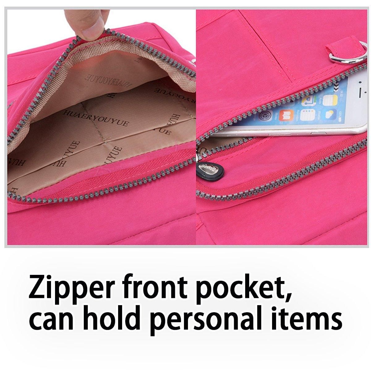 Ladies Shoulder Bag Nylon Fabric Lightweight Crossbody Small Casual Handbag - Apricot