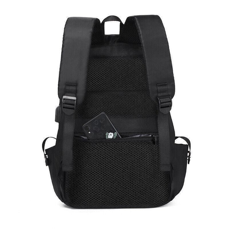 Mens Backpack Large Capacity Waterproof Schoolbag Laptop Work Travel Bag - Black