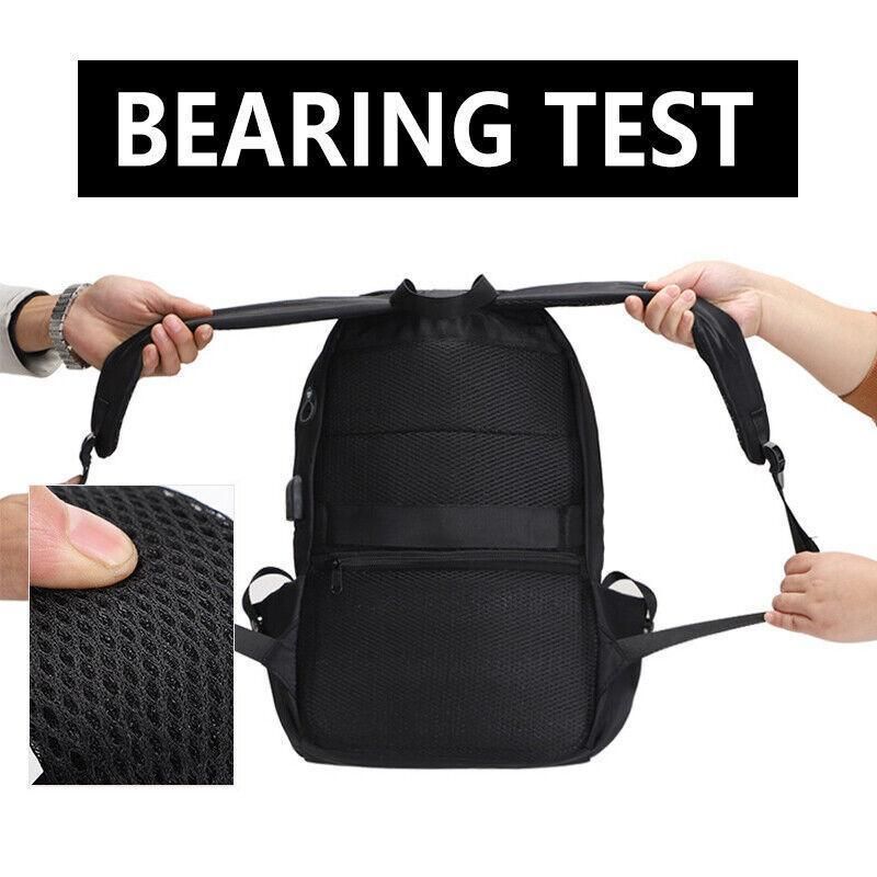 Mens Backpack Large Capacity Waterproof Schoolbag Laptop Work Travel Bag - Grey