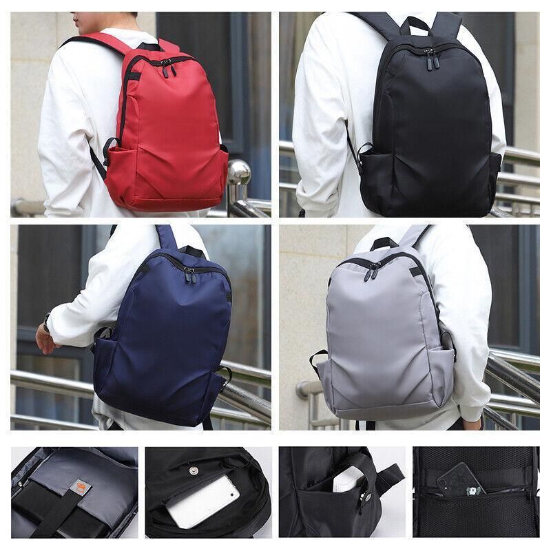 Mens Backpack Large Capacity Waterproof Schoolbag Laptop Work Travel Bag - Red