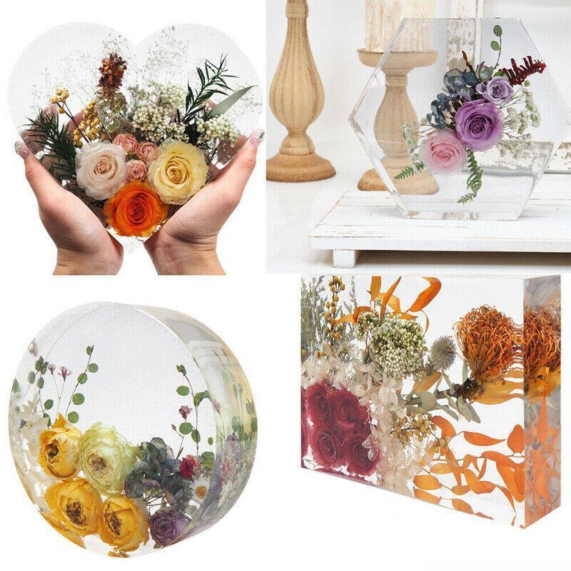 New Large Crystal Epoxy Resin Mold Geometry Cube Specimen Love Heart Round Mould - Square