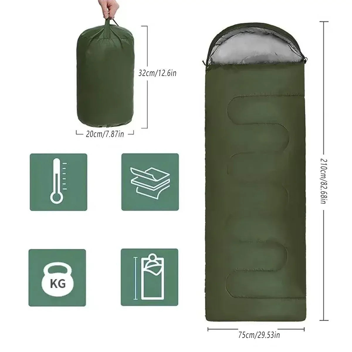 Single Sleeping Bag Outdoor Camping Hiking Thermal Warm Tent Travel Gear - Red