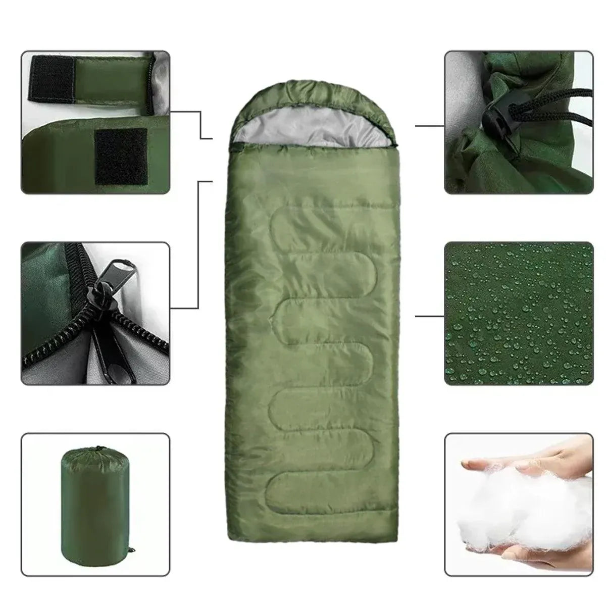 Single Sleeping Bag Outdoor Camping Hiking Thermal Warm Tent Travel Gear - Red