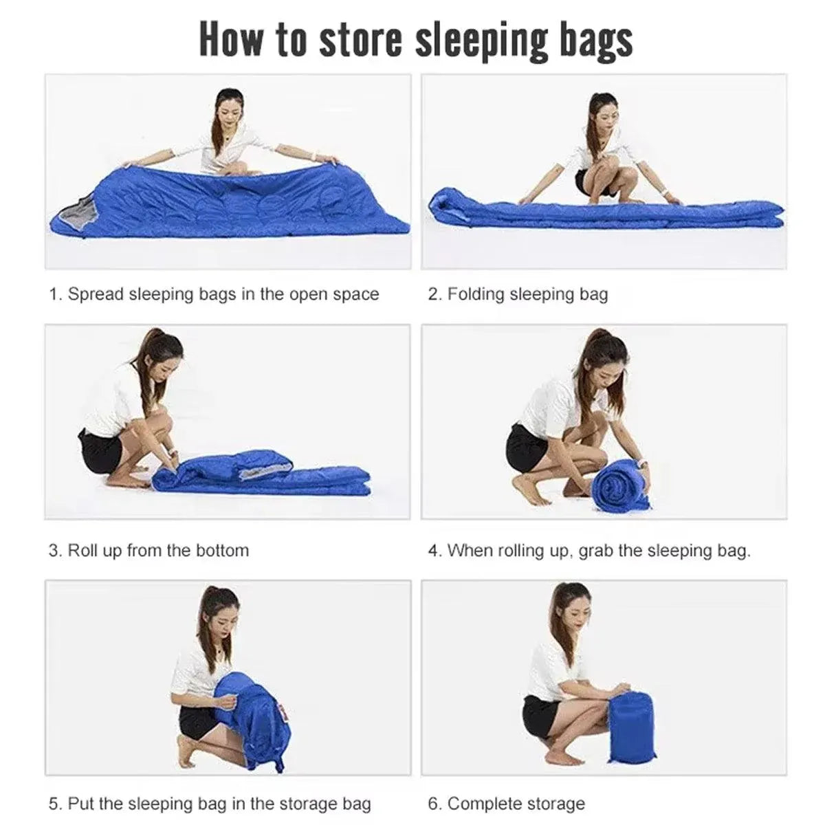 Single Sleeping Bag Outdoor Camping Hiking Thermal Warm Tent Travel Gear - Royal Blue