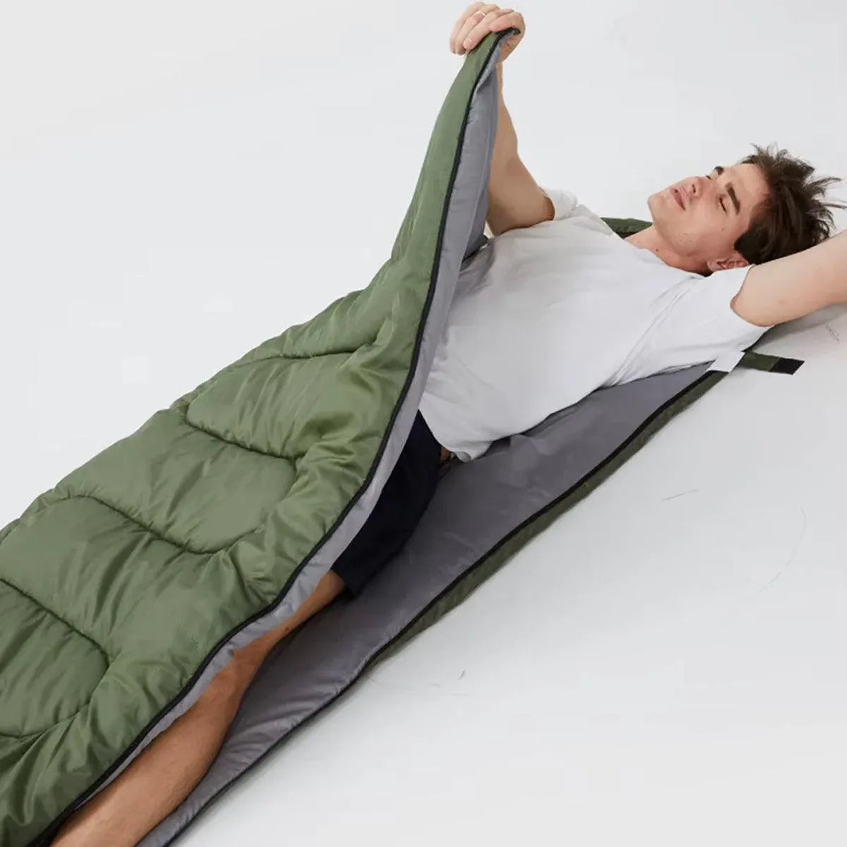Single Sleeping Bag Outdoor Camping Hiking Thermal Warm Tent Travel Gear - Royal Blue