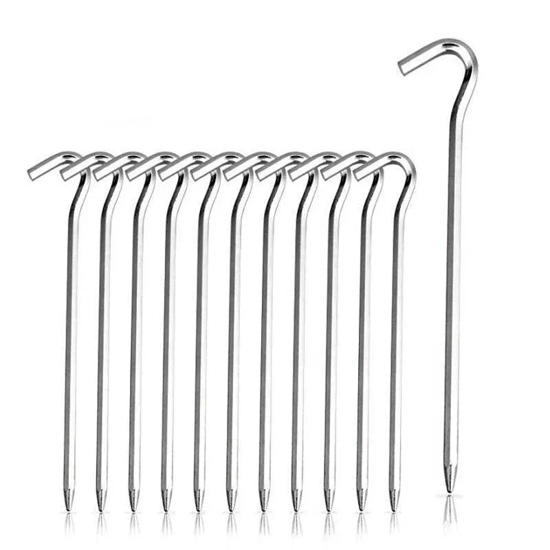 12PCS Heavy Duty Steel Tent Pegs 182mm Camping Ground Stakes for Outdoor Use