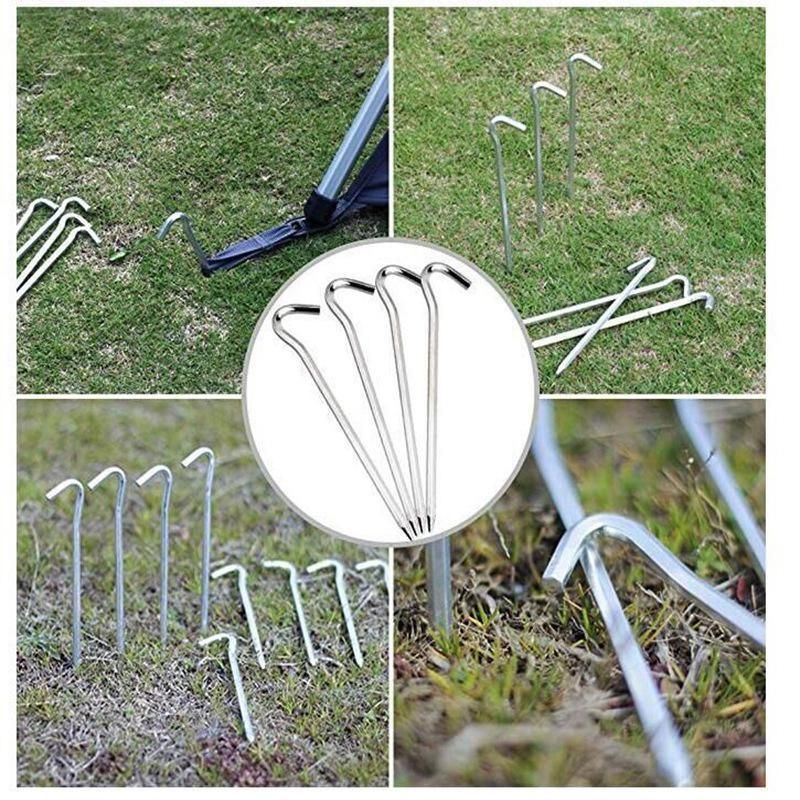 12PCS Heavy Duty Steel Tent Pegs 182mm Camping Ground Stakes for Outdoor Use