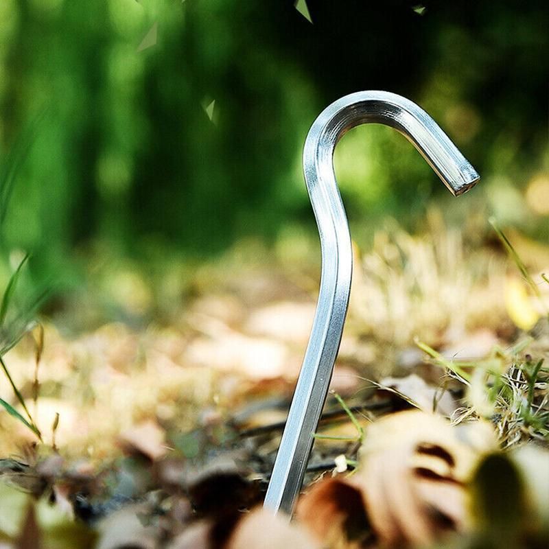12PCS Heavy Duty Steel Tent Pegs 182mm Camping Ground Stakes for Outdoor Use
