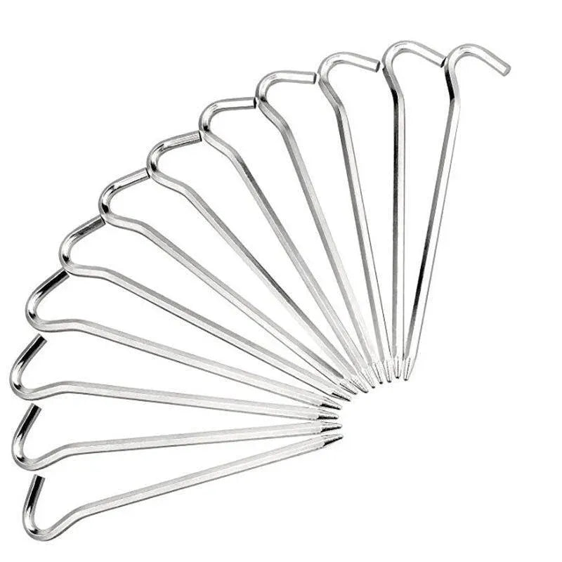 12PCS Heavy Duty Steel Tent Pegs 182mm Camping Ground Stakes for Outdoor Use