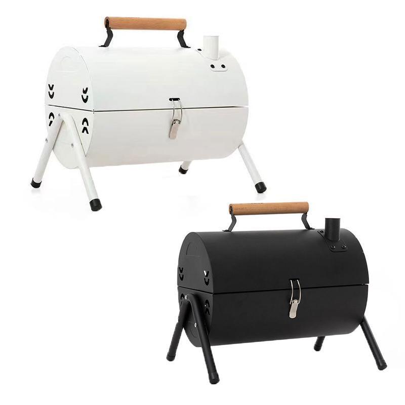 Grillz Charcoal BBQ Portable Grill Camping Barbecue Outdoor Cooking Smoker - Black