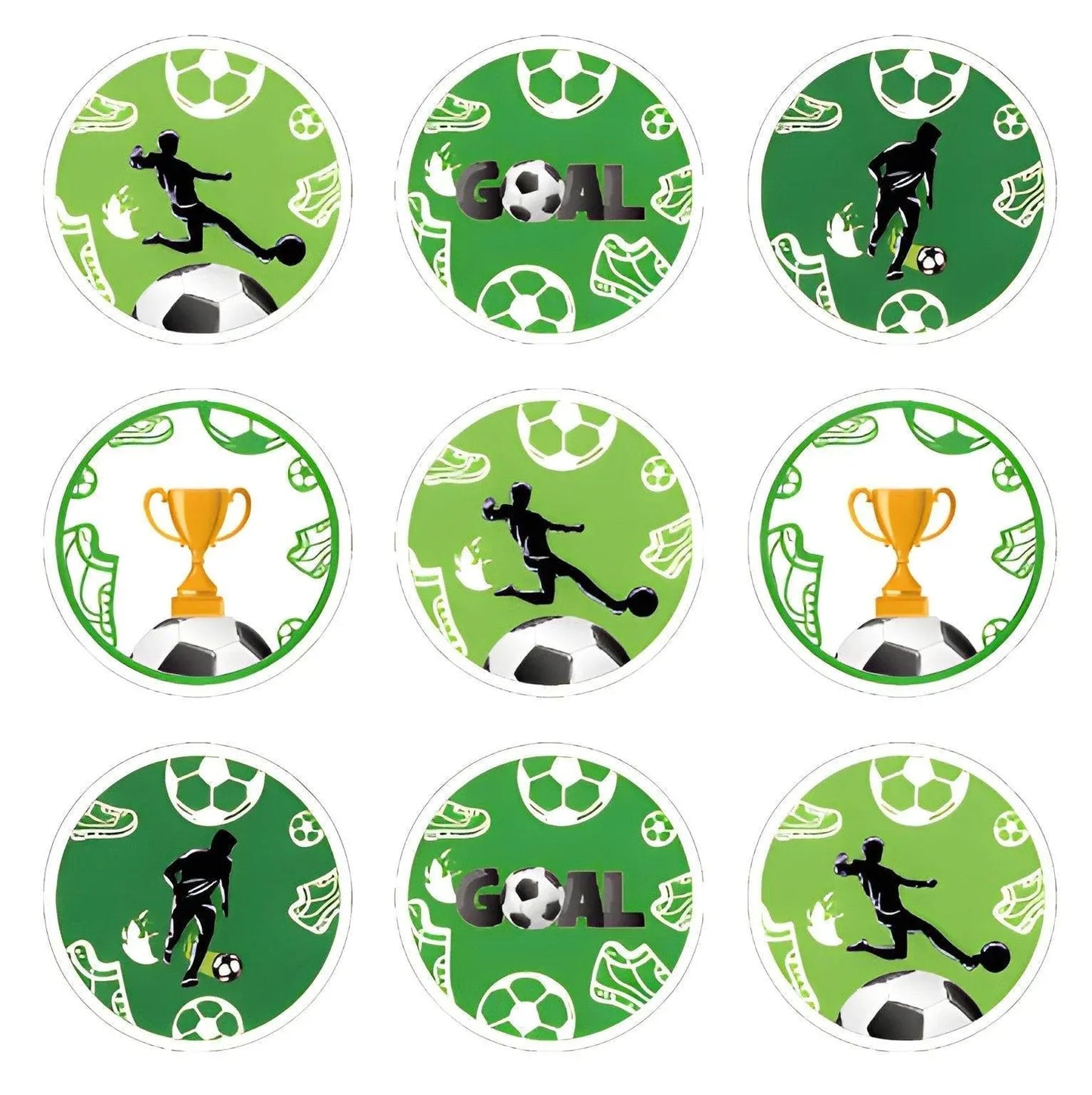 Fashion Football Sport Gift Bags Green Kraft Paper Sticker Set Party Favor Bags - 2sets-LB018