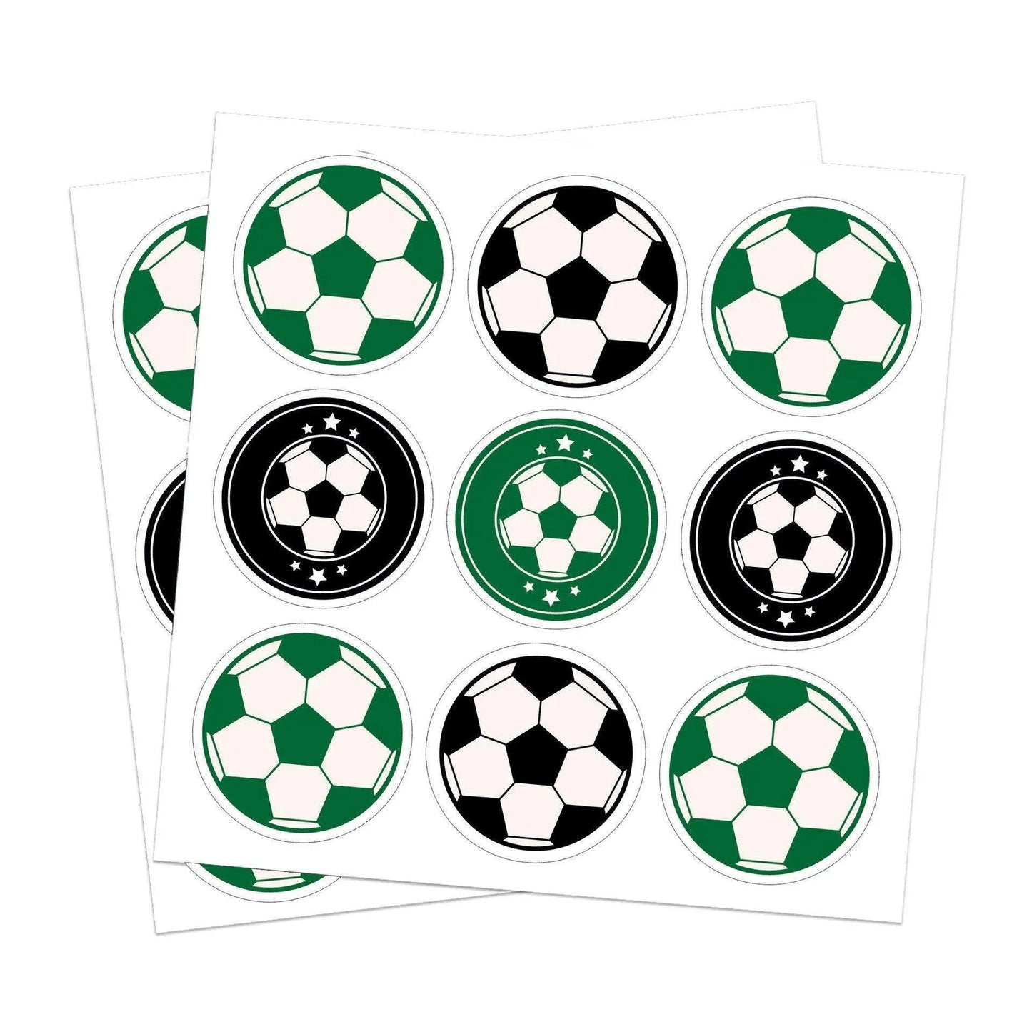 Fashion Football Sport Gift Bags Green Kraft Paper Sticker Set Party Favor Bags - 2sets-LB018