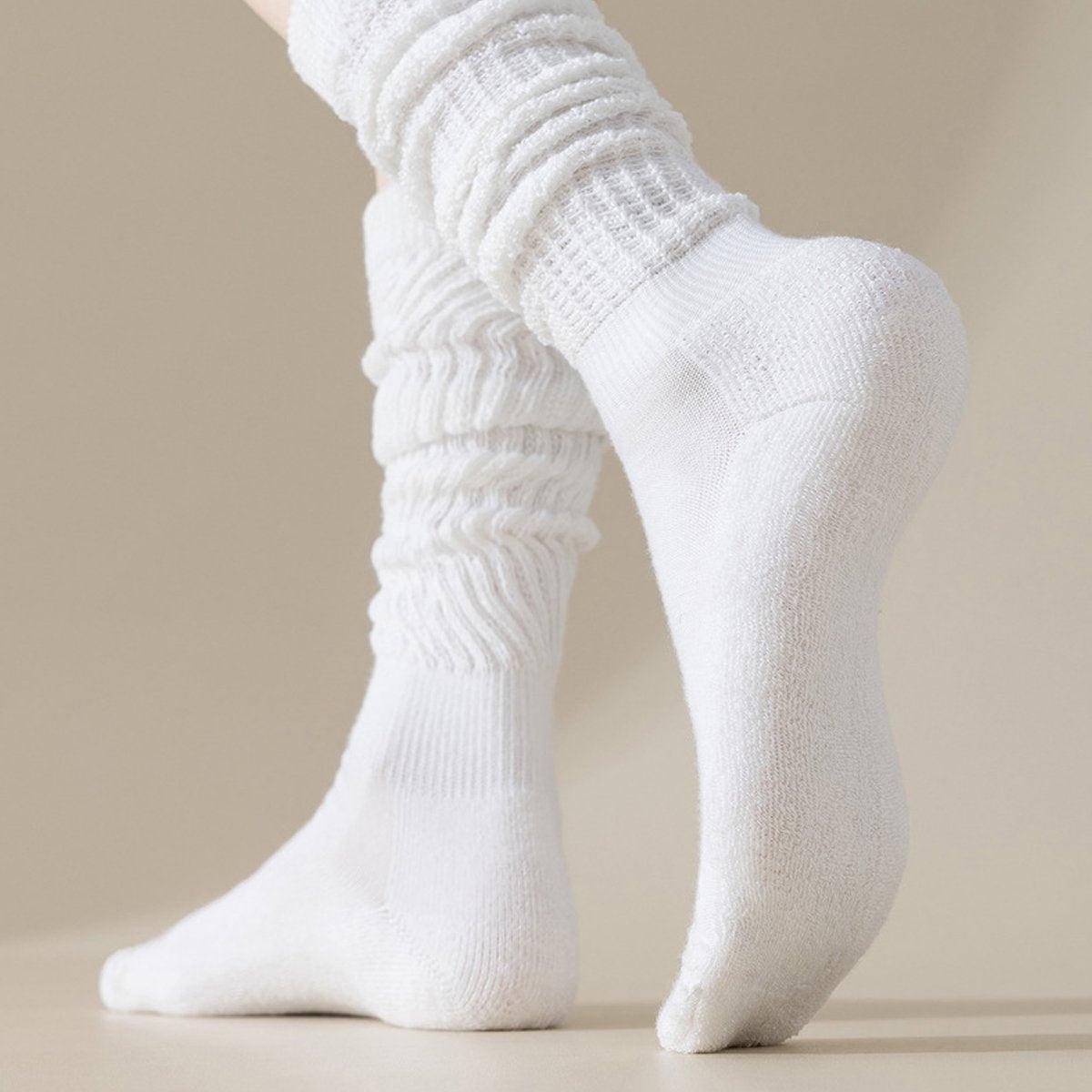 3Pairs Warm Calf Socks Stack Stockings Winter Fall Over Knee High Thick Socks Set - Khaki