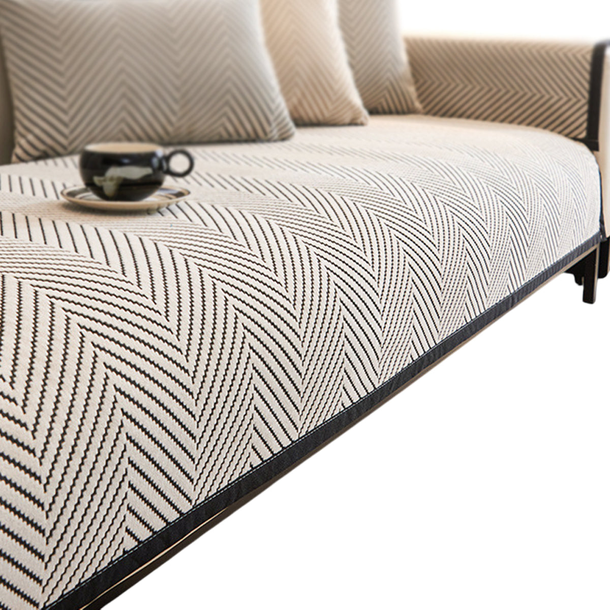 Sofa Cushion Cover Modern Non Slip Couch Protector Furniture Seat Slipcover Pad - 70x210cm