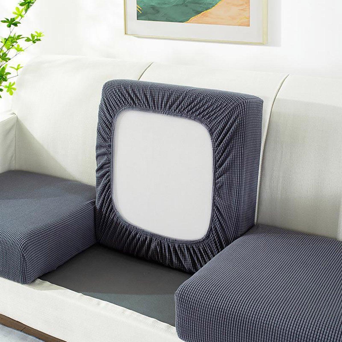 Stretch Sofa Slipcover 4 Seasons Universal Couch Protector Elastic Fabric Cover - Double-Black