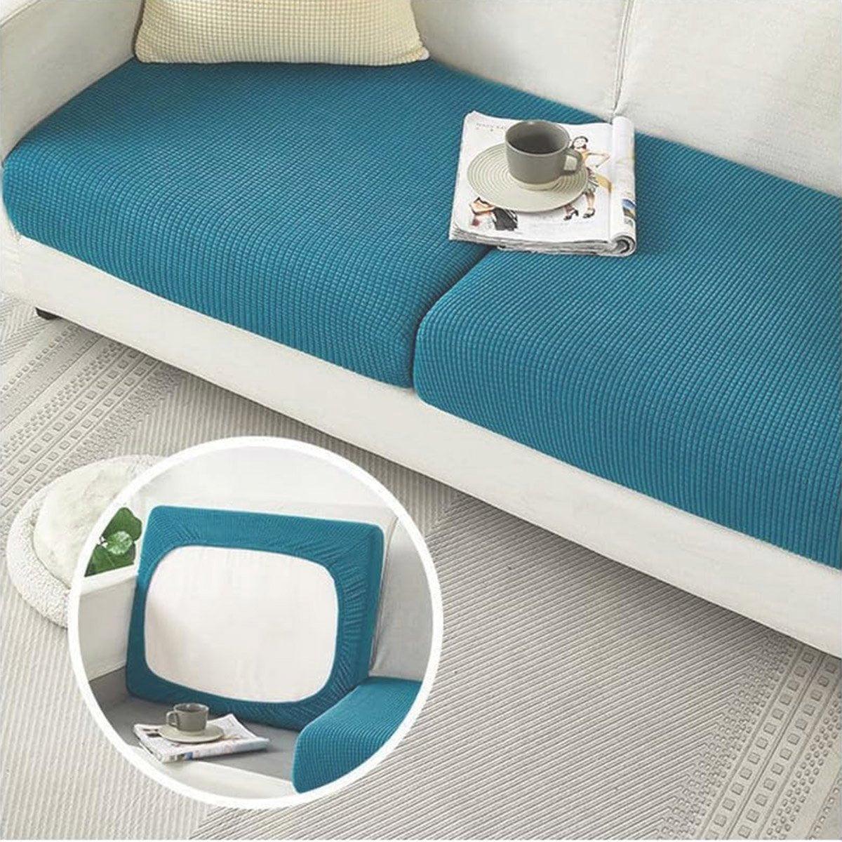Stretch Sofa Slipcover 4 Seasons Universal Couch Protector Elastic Fabric Cover - Double-Black