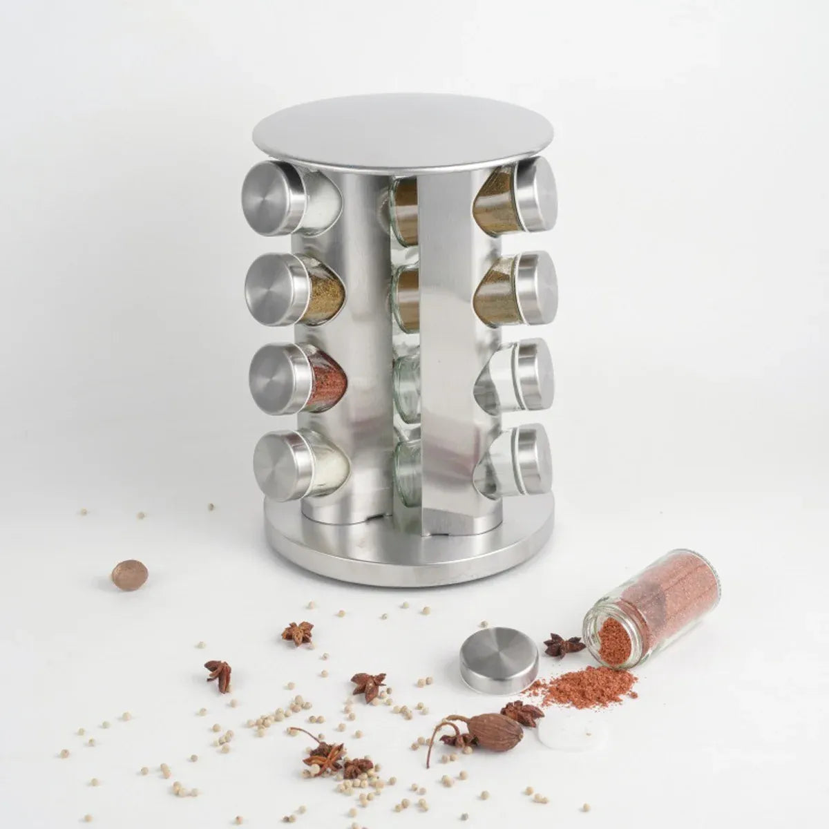 Rotating Spice Bottle Seasoning Rack Multi layer Seasoning Jar Storage Kitchen - Square