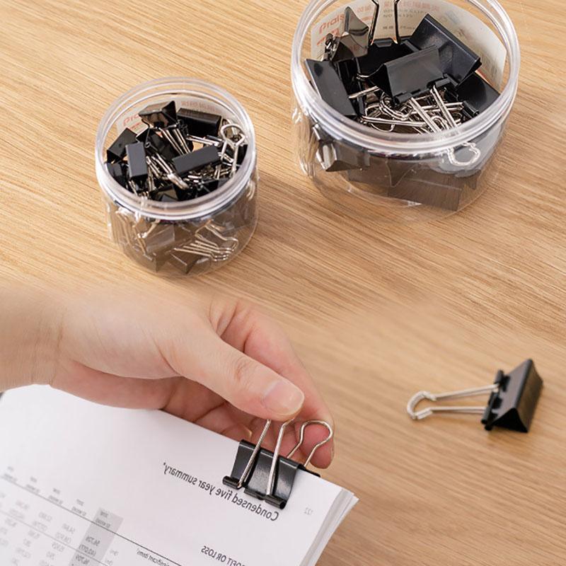 20PCS Black Bulldog Foldback Clips Document Paper Clamps Multiple Sizes - Blue 51mm