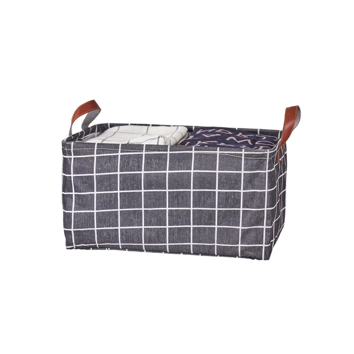 2pcs Foldable Cotton Linen Storage Baskets Home Organizer Box Office Supplies - Little Elephant