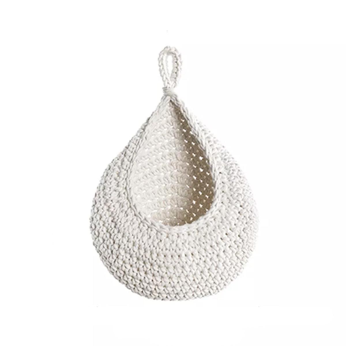 Cotton Rope Woven Storage Basket Wall Mount Fruit Vegetable Organizer Container - Max