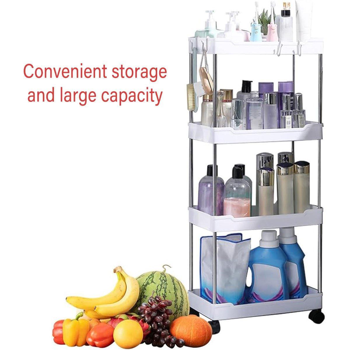 Multi Layer Rolling Storage Cart Kitchen Bathroom Organizer Shelf with Wheels - 3-Black