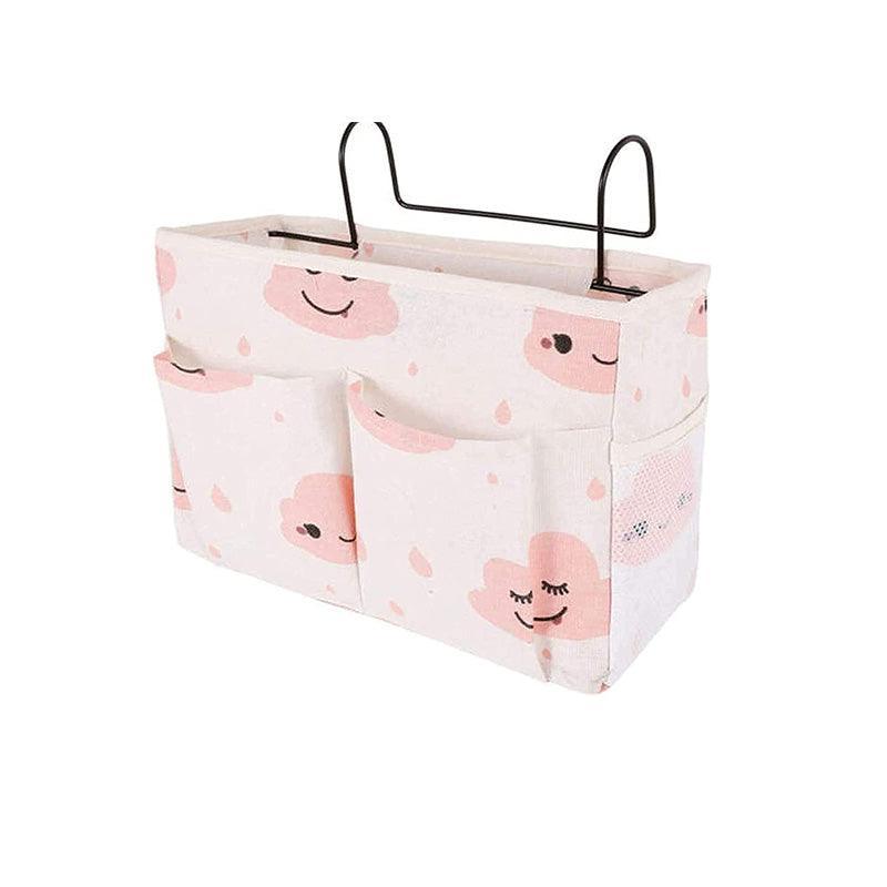 Hanging Bedside Storage Caddy with Pockets for Bunk Bed Dorm Couch Organizing - Blue Clouds