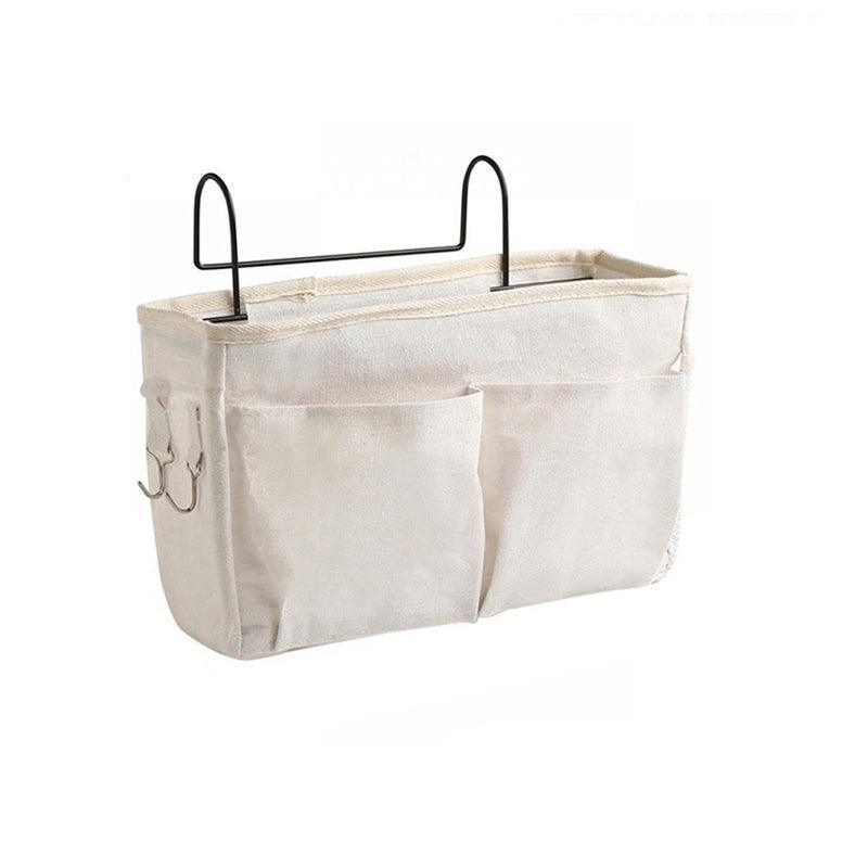 Hanging Bedside Storage Caddy with Pockets for Bunk Bed Dorm Couch Organizing - Grey