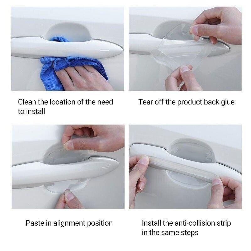 Car Door Handle Scratch Protector Clear Anti-Collision Strip Sticker Accessories