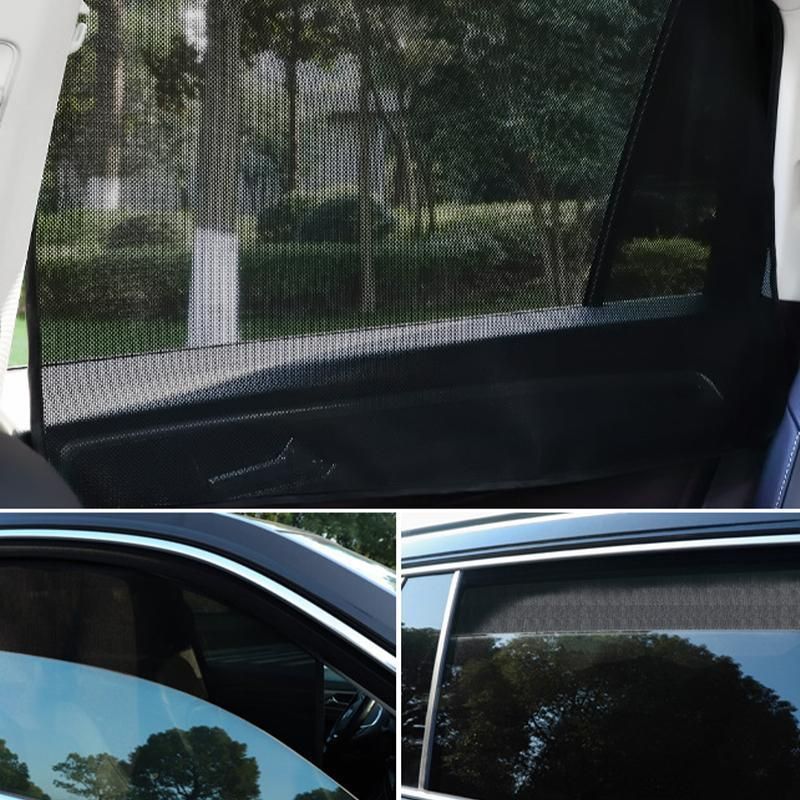 Car Sun Shade with Built-in Metal Attachment for Side Window UV Protection