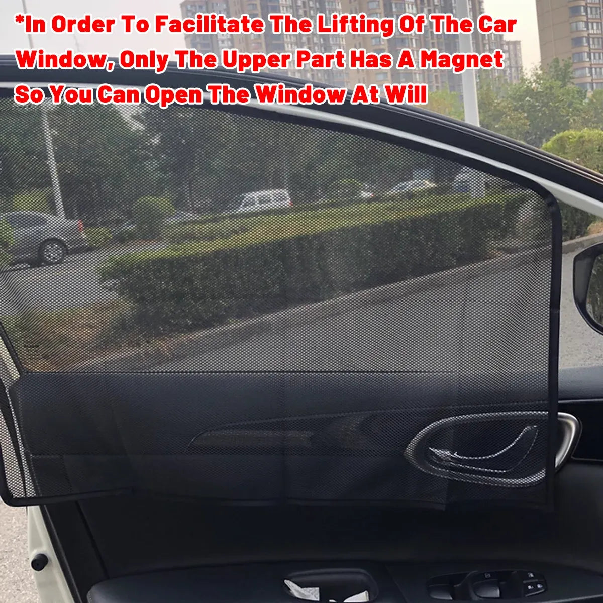 Car Sun Shade with Built-in Metal Attachment for Side Window UV Protection
