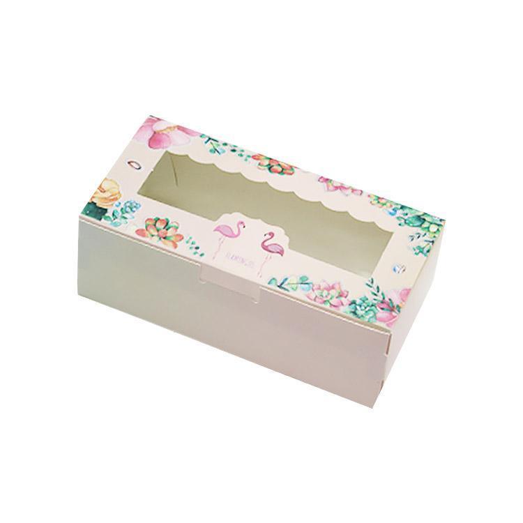 50PCS Set of 2 Premium Cake Packaging Boxes Clear Window Food Grade Cardboard - Swan-50pcs