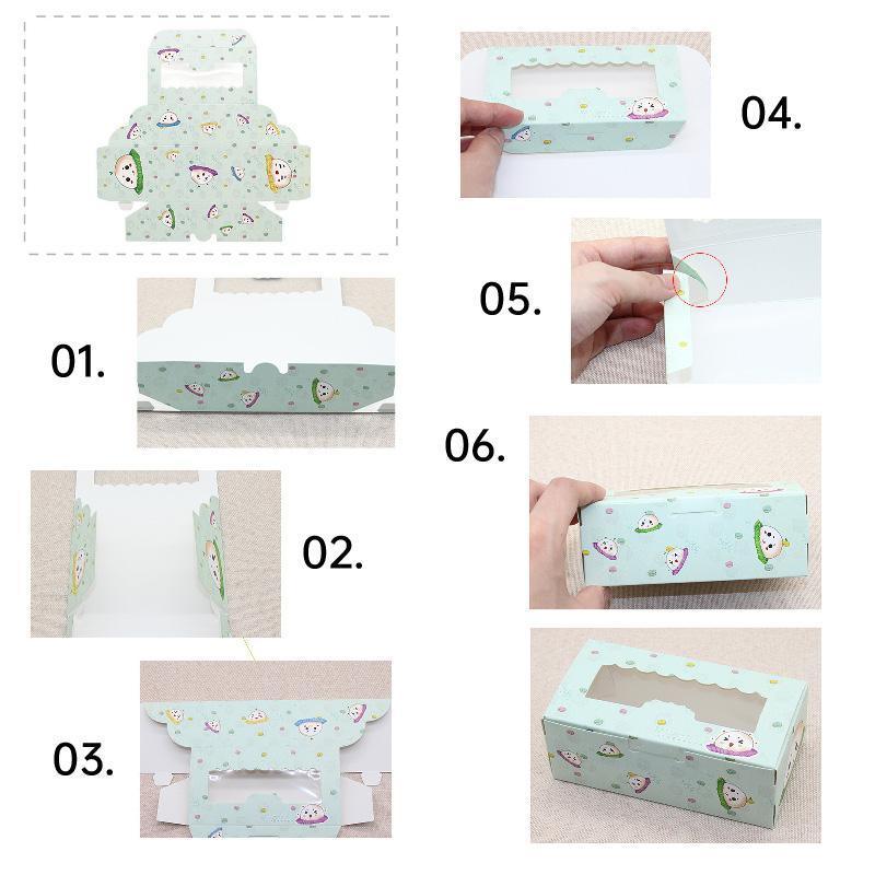 50PCS Set of 2 Premium Cake Packaging Boxes Clear Window Food Grade Cardboard - England-50pcs