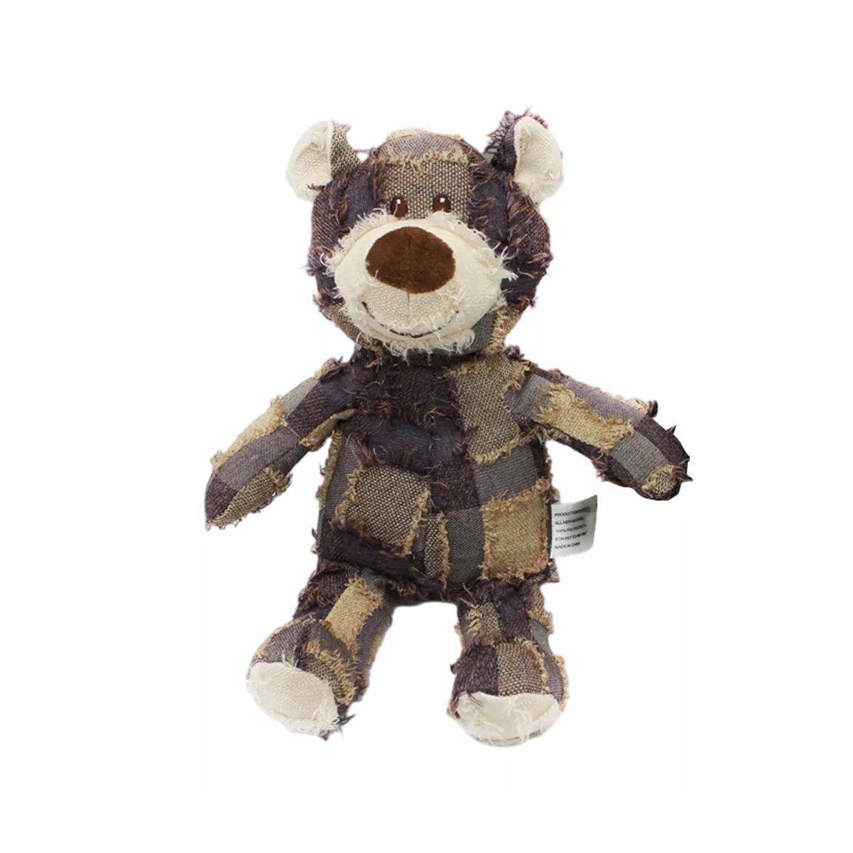 Puppy Squeaky Plush Toy Small Dog Chew Soft Bear Pet Companion - Purple-28cm