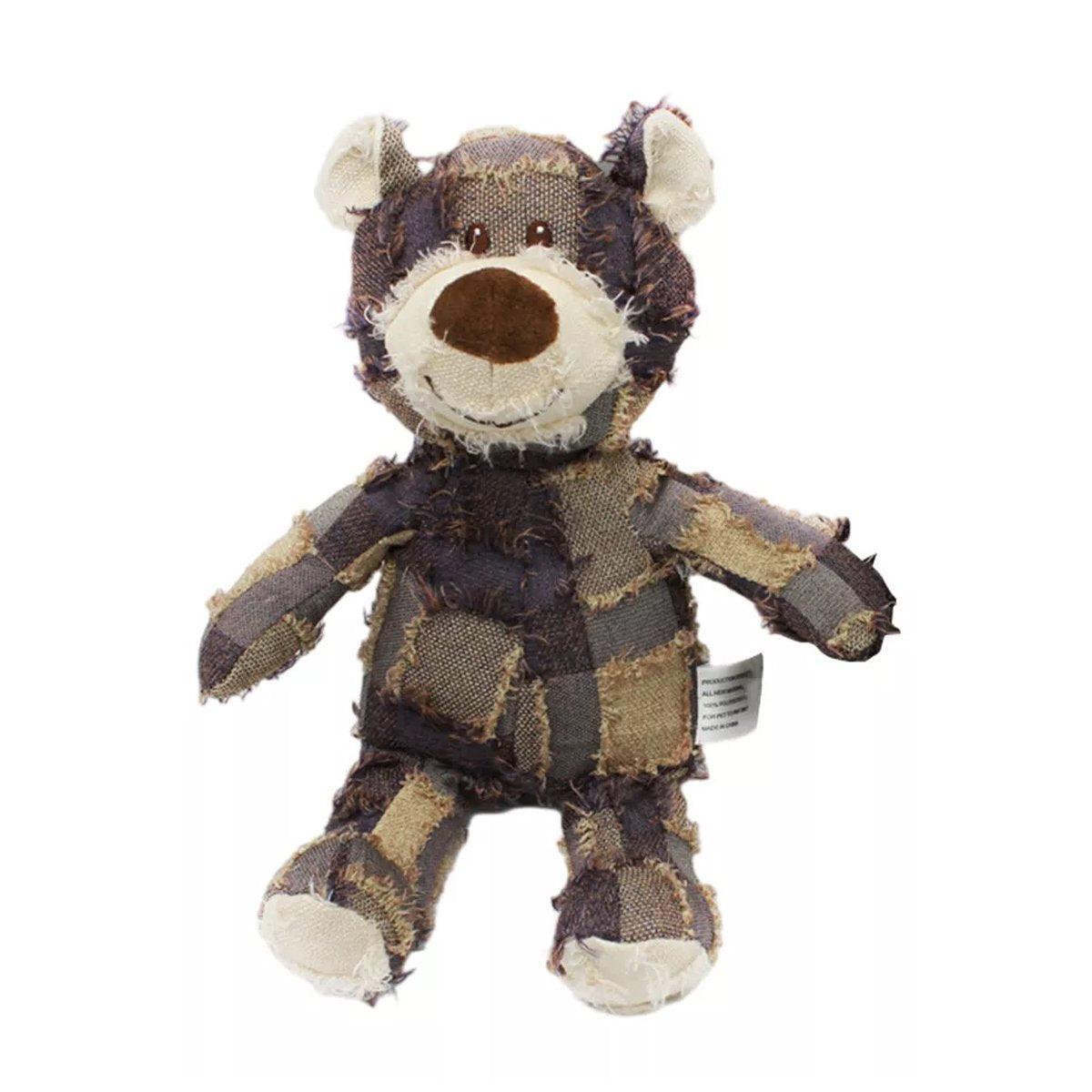Puppy Squeaky Plush Toy Small Dog Chew Soft Bear Pet Companion - Purple-28cm