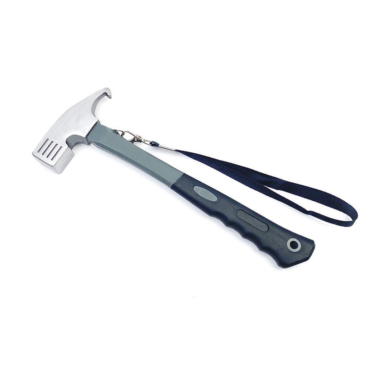 Outdoor Camping Hammer Tent Stake Puller Ground Hammer Heavy Duty Camping Tool - Orange