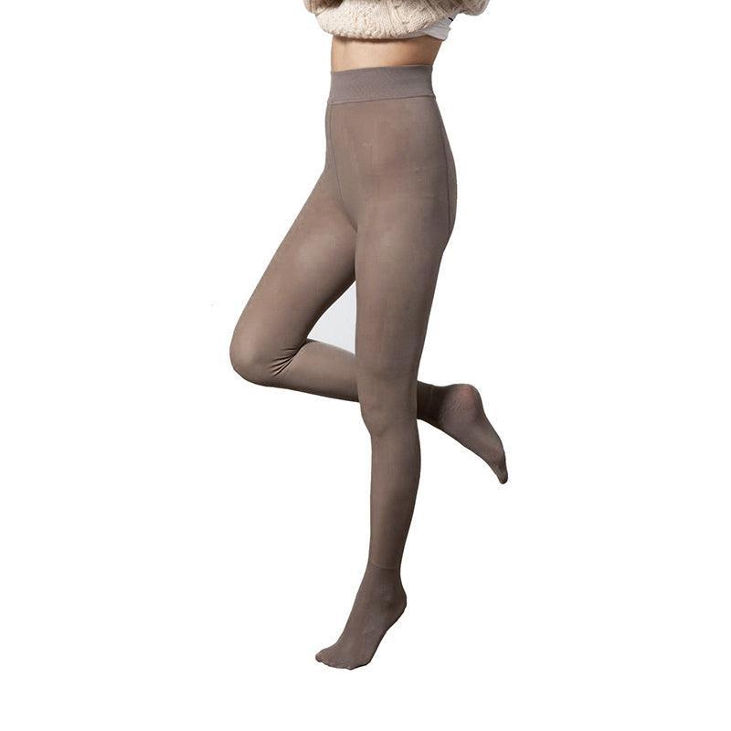 Womens Thermal Lined Translucent Pantyhose Winter Warm Fleece Tights Stockings - Black-220g
